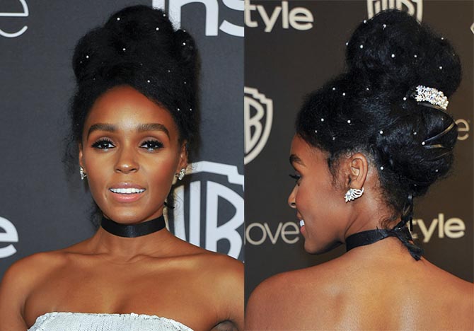 Janelle Monae attends the 18th Post-Golden Globes Party hosted by Warner Bros Pictures and InStyle at the Beverly Hilton Hotel on January 8, 2017 in Beverly Hills, California. / AFP / LILLY LAWRENCE (Photo credit should read LILLY LAWRENCE/AFP/Getty Images)