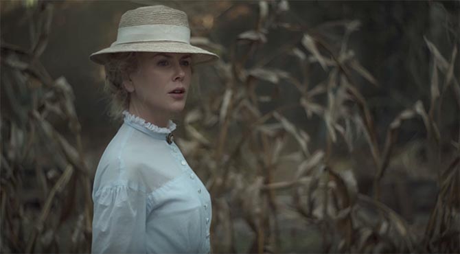 Nicole Kidman wearing a vintage brooch at her neckline in 'The Beguiled' Photo Focus Features