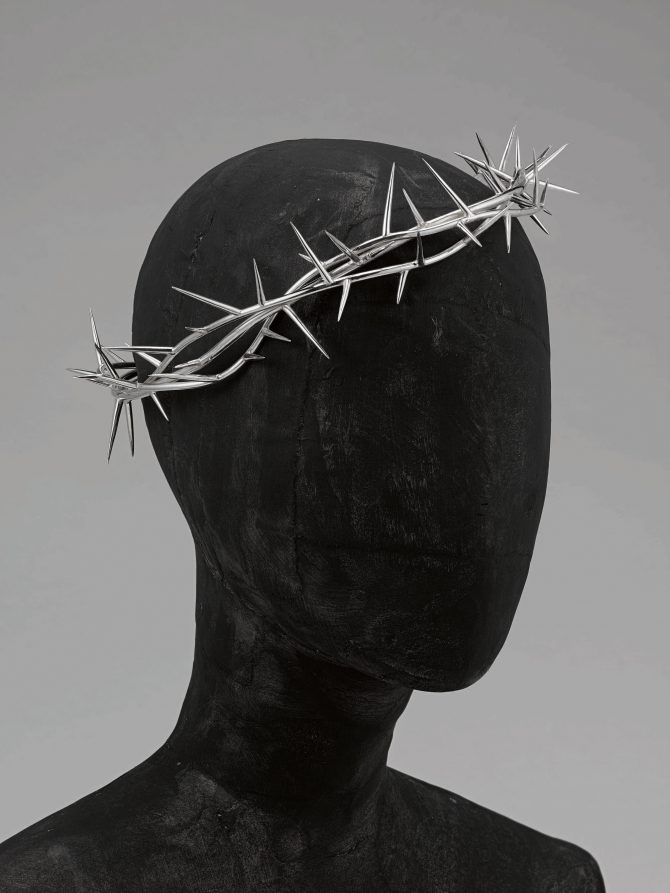 Shaun Leane for Alexander McQueen silver crown of thorns headpiece from the 'Dante' collection, Autumn-Winter, 1996-97. Sotheby’s estimate $40,000/60,000. Photo courtesy