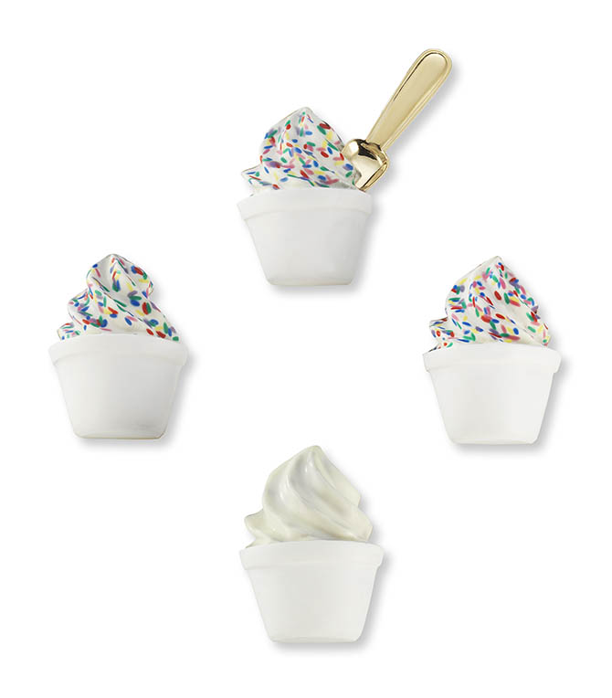 Frozen Yogurt earrings and cufflinks by Suzanne Syz Photo courtesy