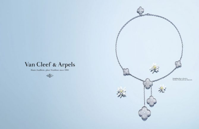 An Van Cleef & Arpels advertisement for a Magic Alhambra necklace from the same collection as the piece being sold at Sotheby's. Photo courtesy