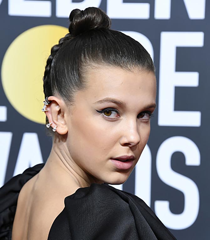 Millie Bobby Brown attends The 75th Annual Golden Globe Awards at The Beverly Hilton Hotel on January 7, 2018 in Beverly Hills, California. (Photo by Steve Granitz/WireImage)