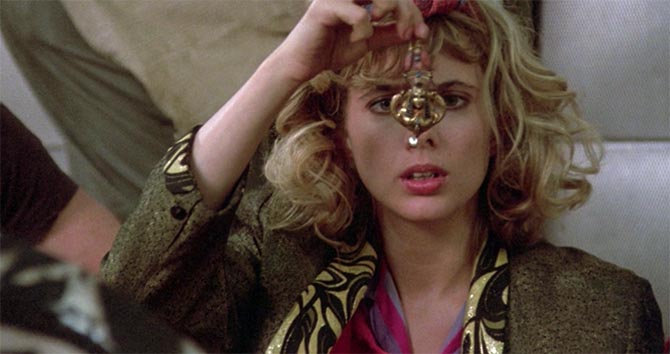 Rosanna Arquette at the moment when she discovers the second Nefertiti earring among Madonna's possession in 'Desperately Seeking Susan.' Photo Orion Pictures