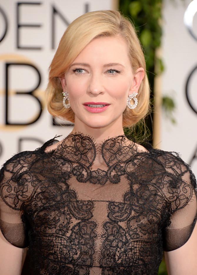Cate Blanchett at the 2014 Golden Globes wearing the same dress she wore to the 2018 Opening Ceremony in Cannes. Photo Getty