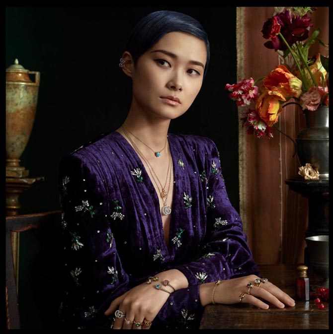 Gucci jewelry and watch campaign featuring Chris Lee. Photo via