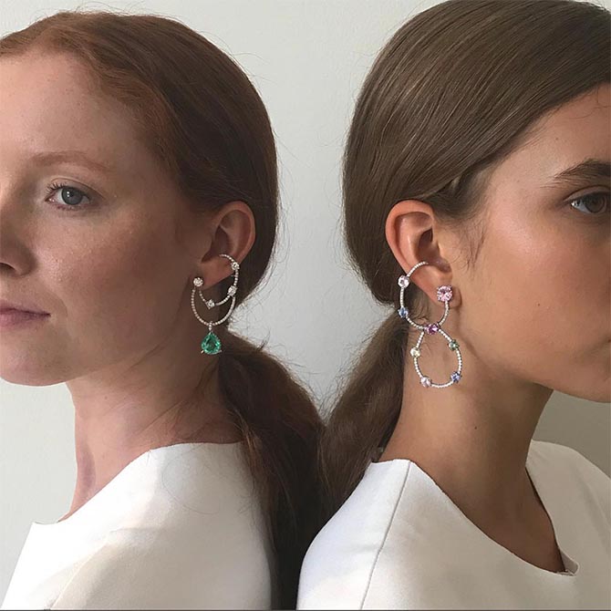 Sophie’s dreamy shot of the models at Ana Khouri’s High Jewelry presentation in Paris. Phone @sophielouisequy/Instagram