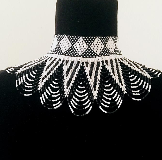 House of Yimama black and white bead necklace Photo courtesy