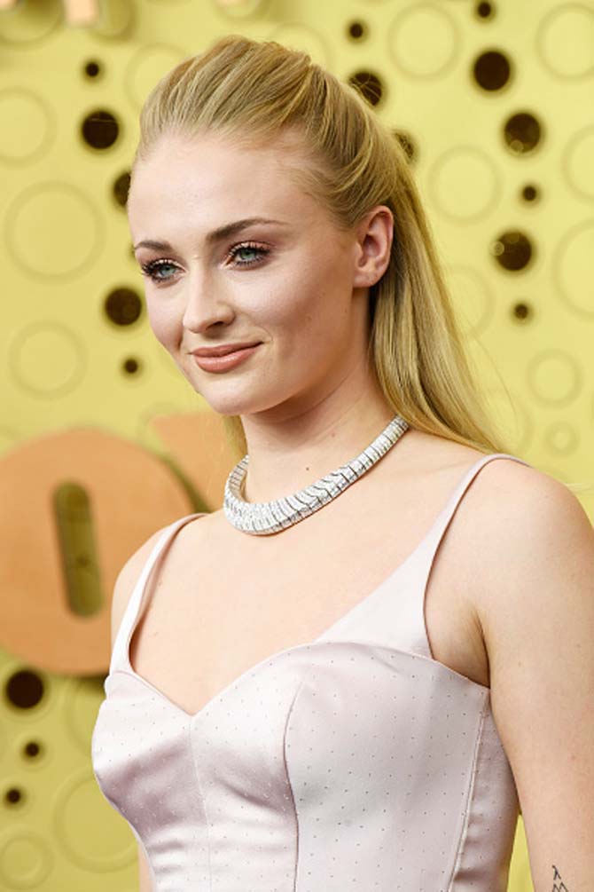 Sophie Turner in a Louis Vuitton necklace.