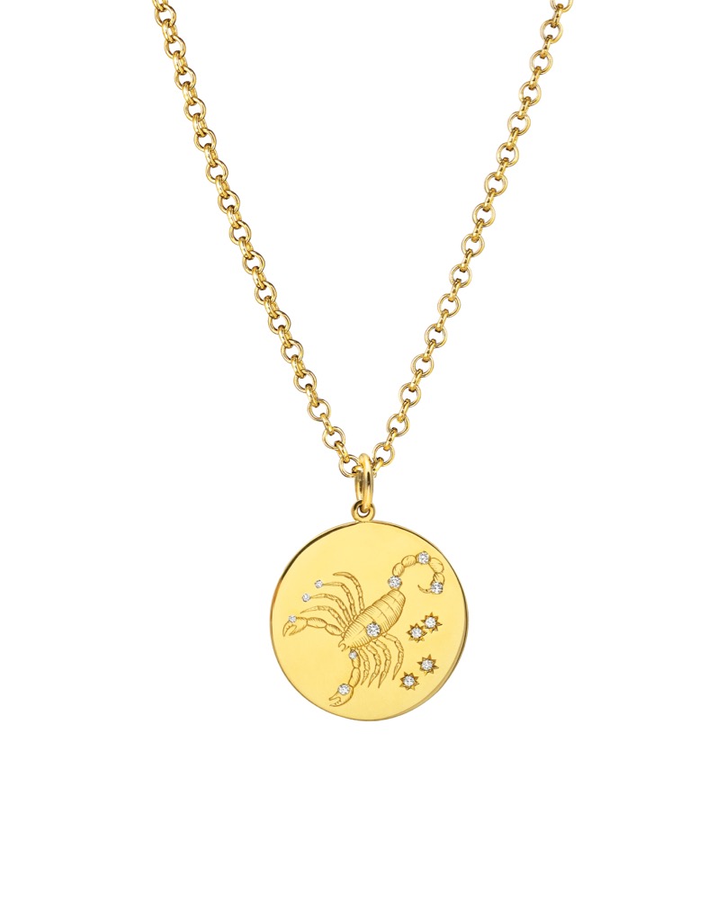 Scorpio gold and diamond pendant necklace from the new zodiac collection by Verdura Photo courtesy